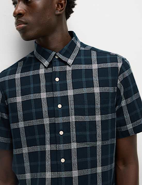 Regular Fit Pure Cotton Check Shirt