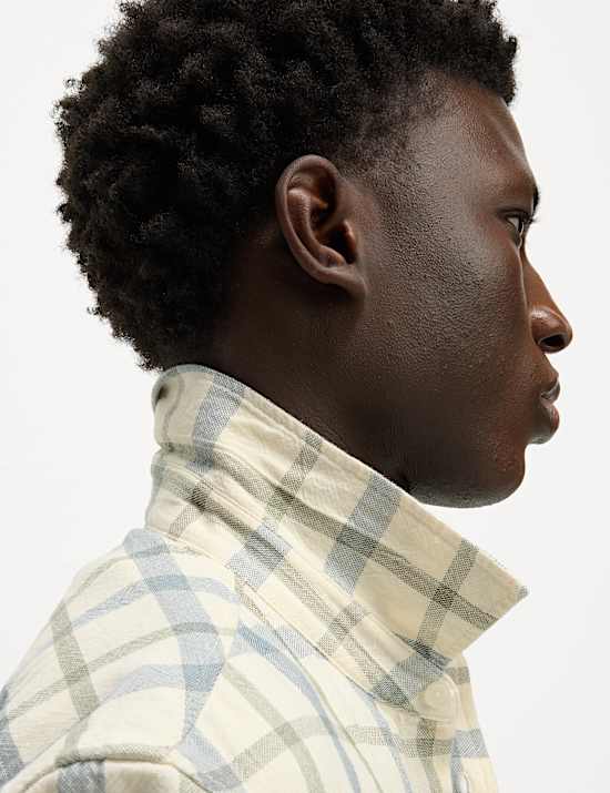 Regular Fit Pure Cotton Check Shirt