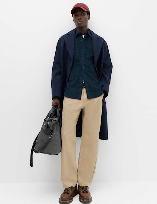 Regular Fit Checked Corduroy Shirt