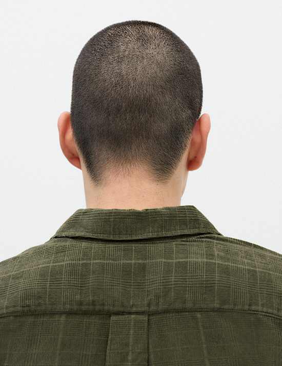 Regular Fit Checked Corduroy Shirt
