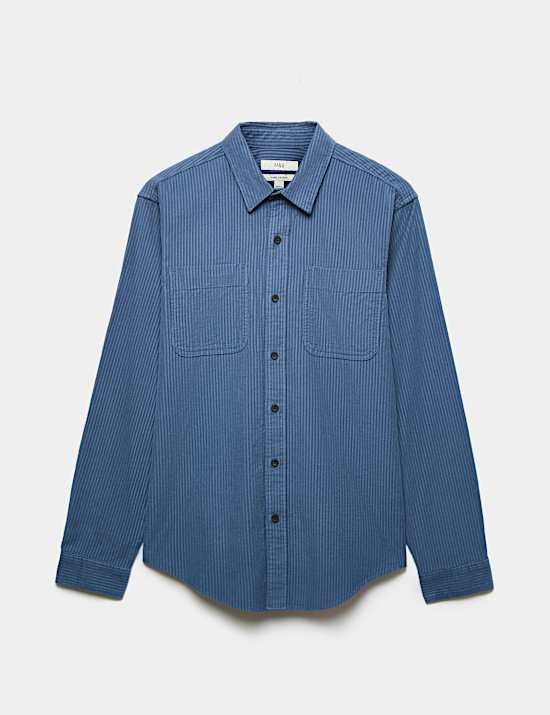 Regular Fit Striped Corduroy Shirt