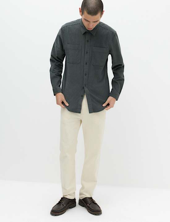 Regular Fit Striped Corduroy Shirt