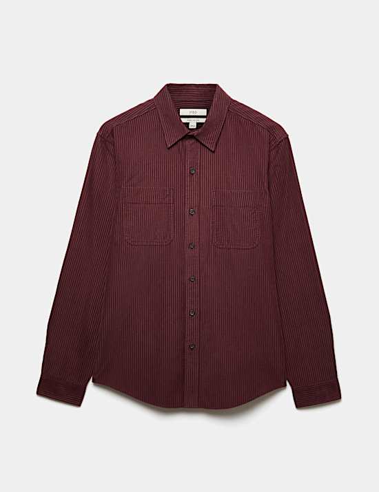 Regular Fit Striped Corduroy Shirt