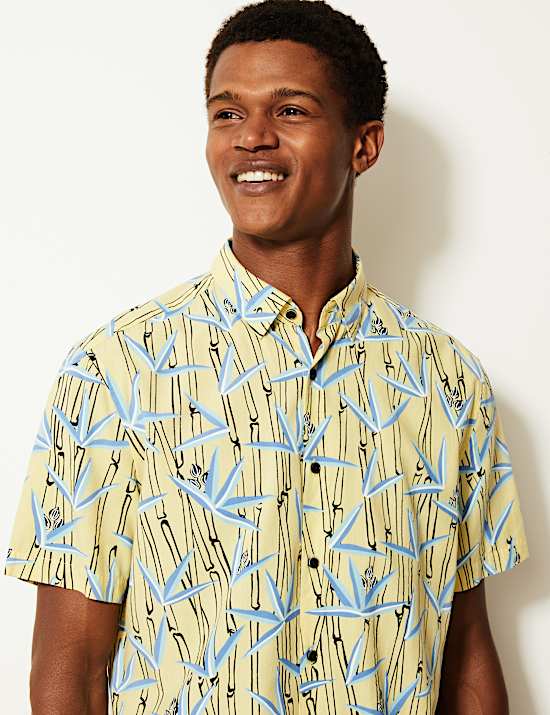 Cotton Rich Bamboo Print Shirt