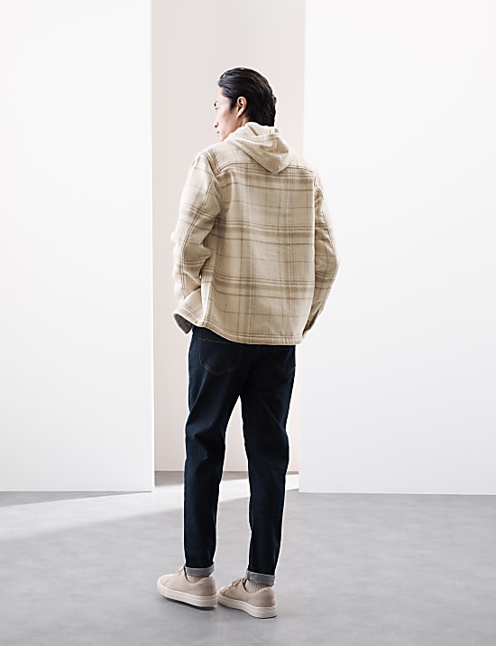 Checked Double Faced Overshirt With Wool