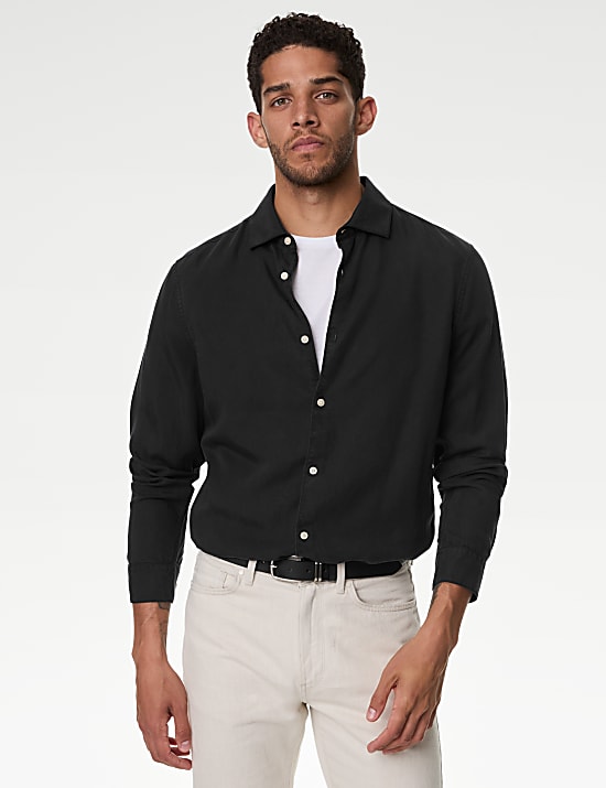 Kemeja Motif Celup Kain Lyocell