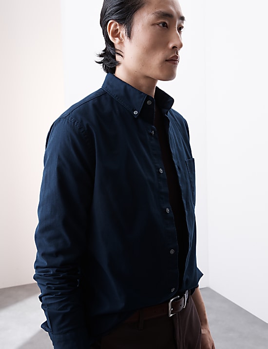 Slim Fit Cotton Rich Oxford Shirt