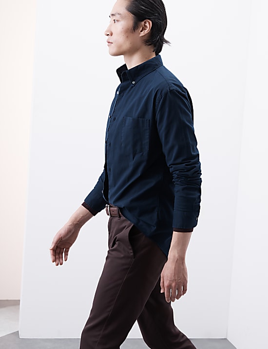 Slim Fit Cotton Rich Oxford Shirt