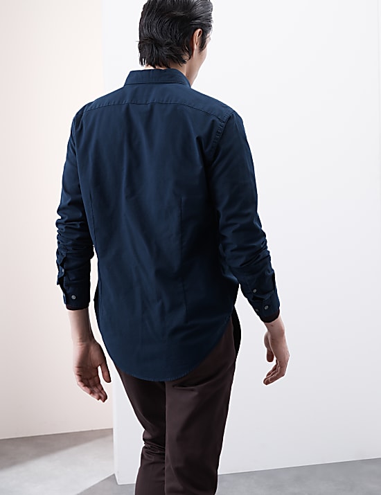 Slim Fit Cotton Rich Oxford Shirt