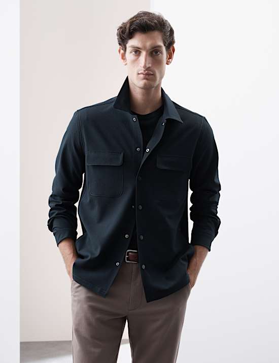 Overshirt van seersucker
