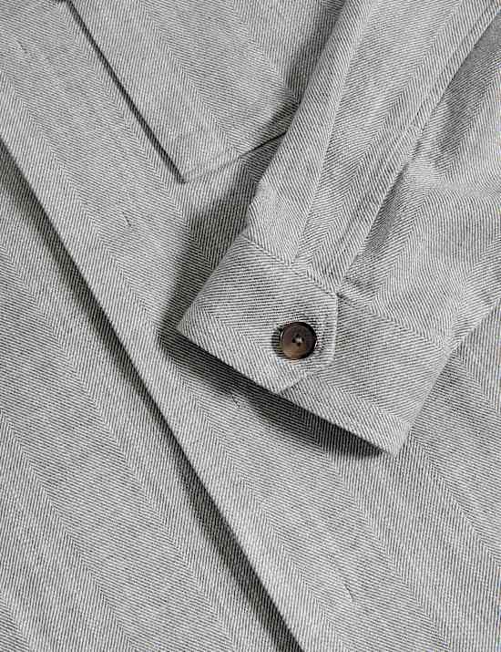 Πουκάμισο-πανωφόρι από σύμμεικτο βαμβάκι και λινό