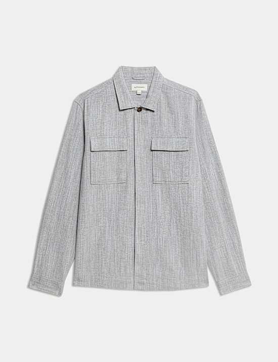 Πουκάμισο-πανωφόρι από σύμμεικτο βαμβάκι και λινό
