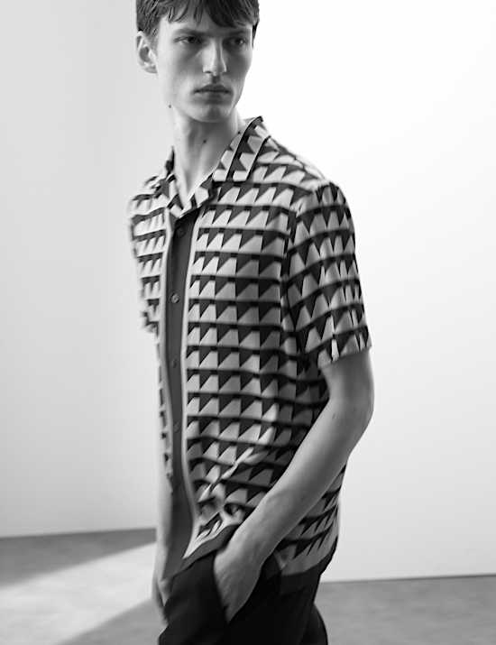 Regular Fit Geometric Print Shirt