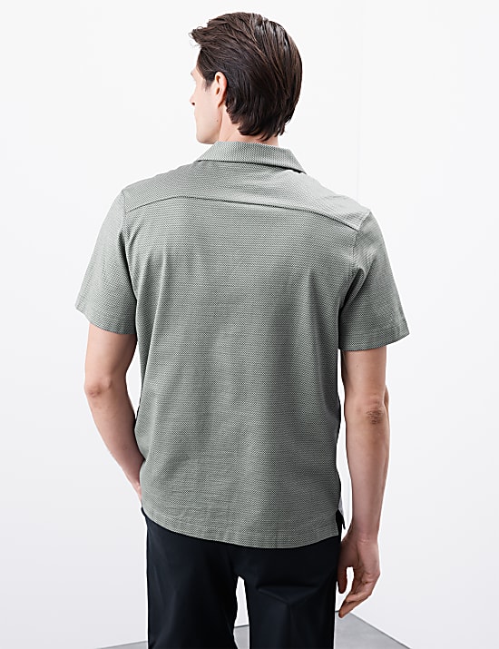 Pure Cotton Textured Cuban Collar Shirt