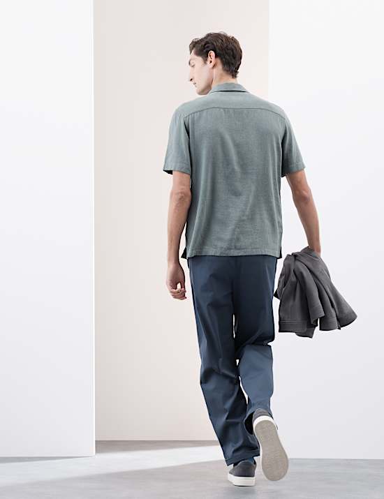 Linen Blend Cuban Collar Shirt