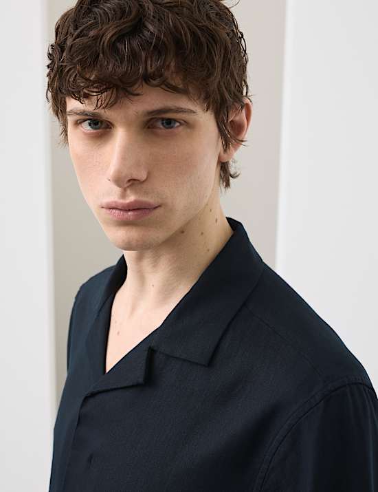 Linen Blend Short Sleeve Shirt