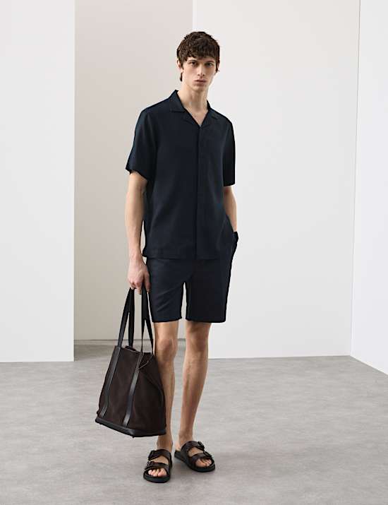 Linen Blend Short Sleeve Shirt