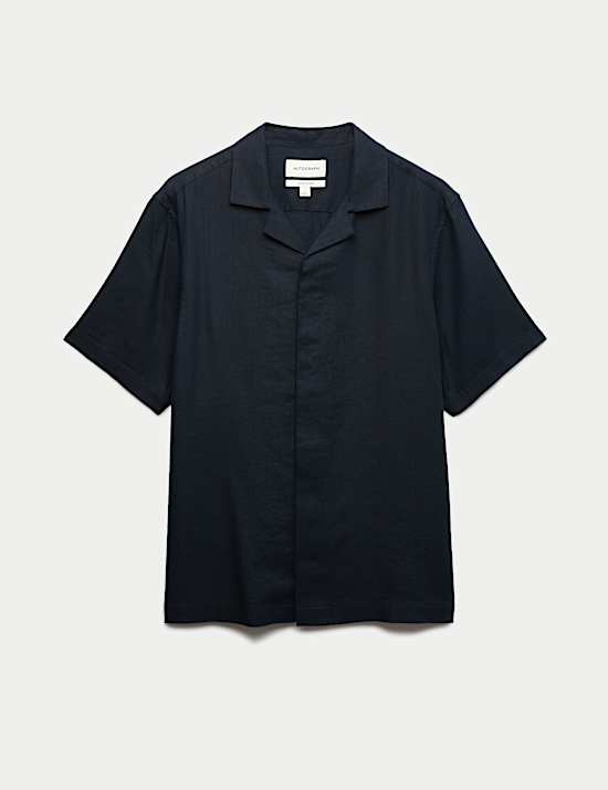 Linen Blend Short Sleeve Shirt