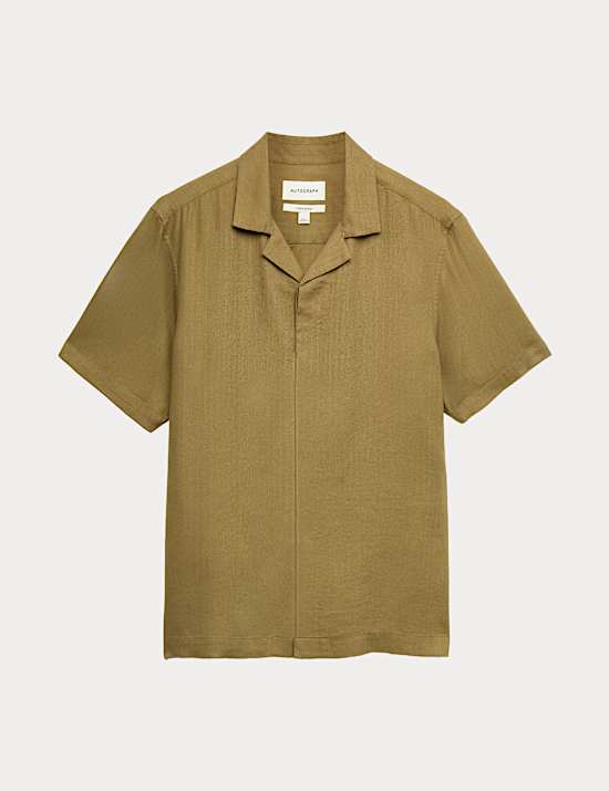 Linen Blend Short Sleeve Shirt