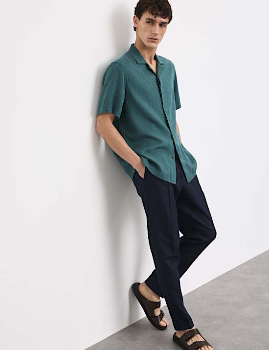 Linen Blend Short Sleeve Shirt