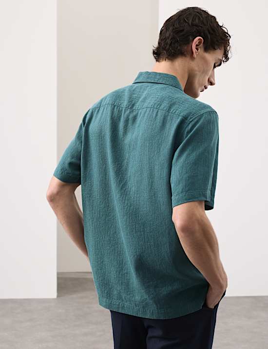 Linen Blend Short Sleeve Shirt