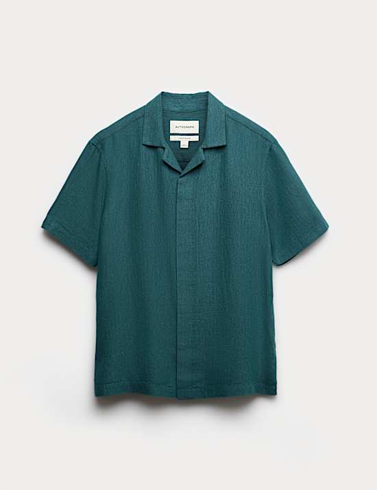 Linen Blend Short Sleeve Shirt