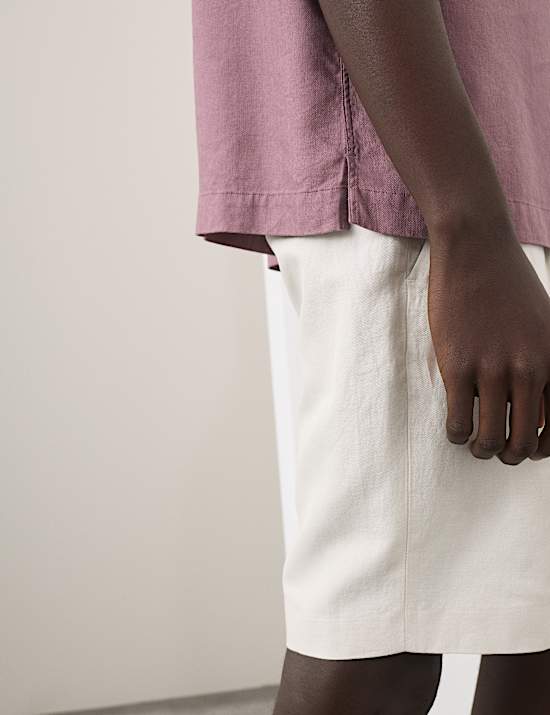 Linen Blend Short Sleeve Shirt