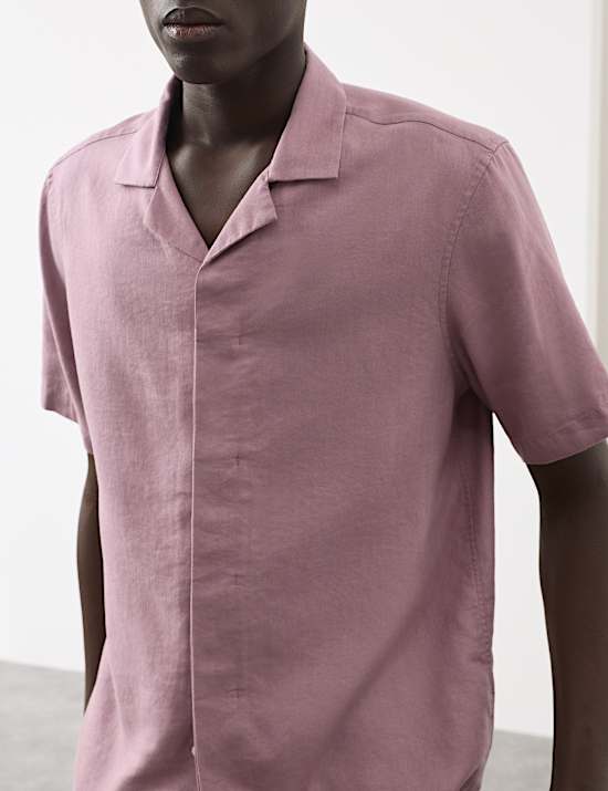 Linen Blend Short Sleeve Shirt
