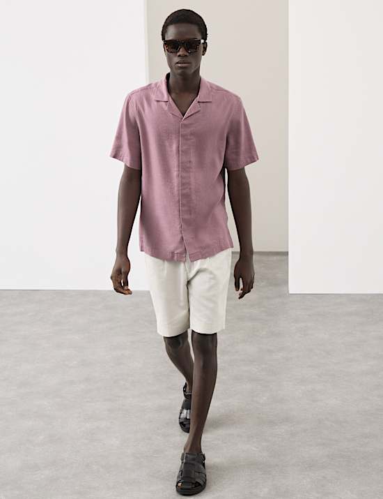 Linen Blend Short Sleeve Shirt