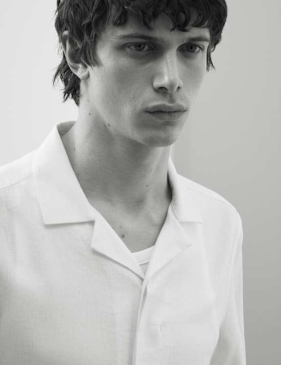 Linen Blend Short Sleeve Shirt