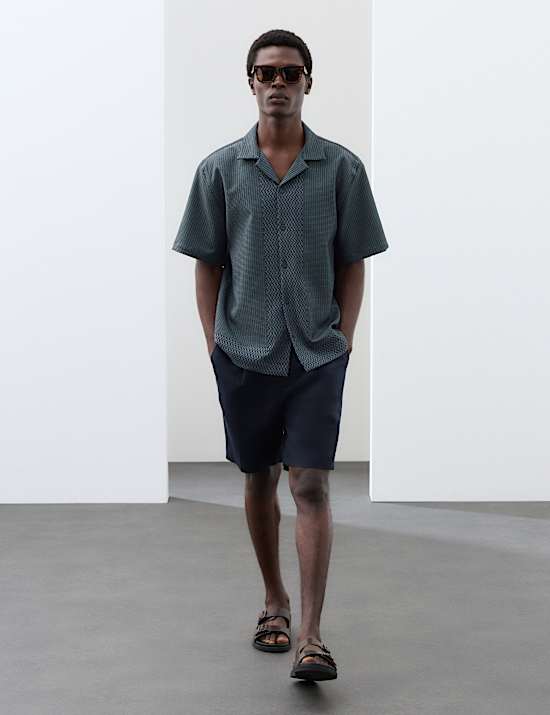 Geometric Jacquard Short Sleeve Shirt