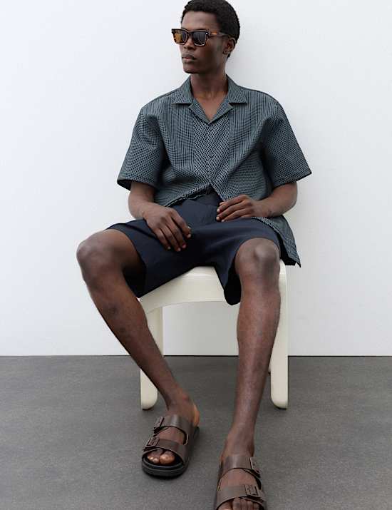 Geometric Jacquard Short Sleeve Shirt