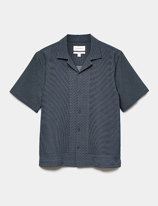 Geometric Jacquard Short Sleeve Shirt