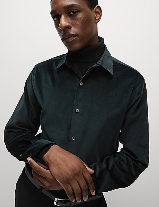 Cotton Rich Velour Shirt