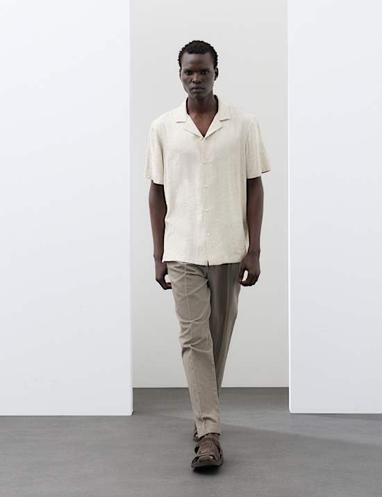 Regular Fit Jacquard Short Sleeve Shirt