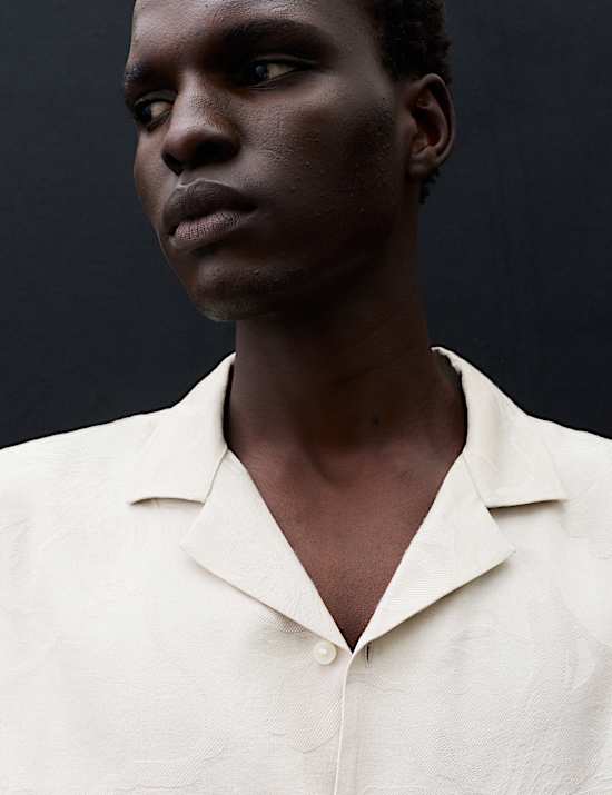 Regular Fit Jacquard Short Sleeve Shirt