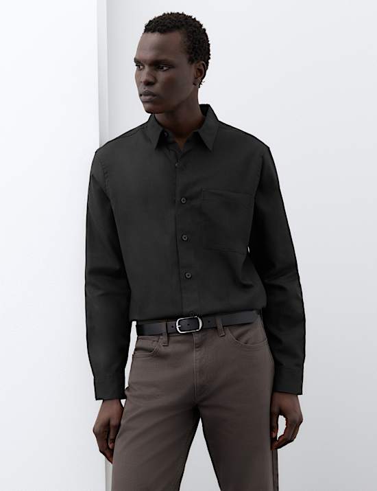 Lyocell Blend Regular Fit Shirt