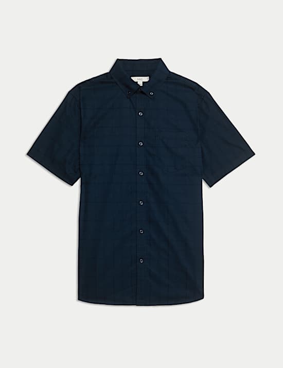 Easy Iron Pure Cotton Textured Shirt