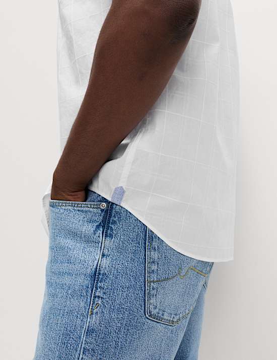 Regular Fit Easy Iron Pure Cotton Short Sleeve Check Shirt