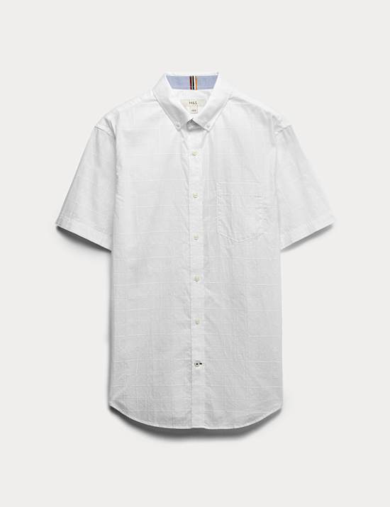 Regular Fit Easy Iron Pure Cotton Short Sleeve Check Shirt
