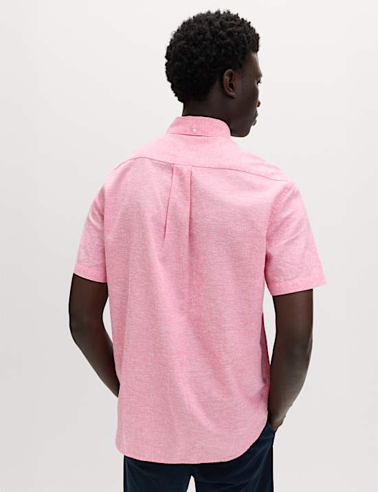 Chemise &agrave; manches courtes coupe standard en lin