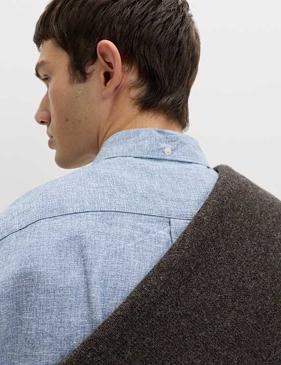 Regular Fit Linen Rich Short Sleeve Shirt