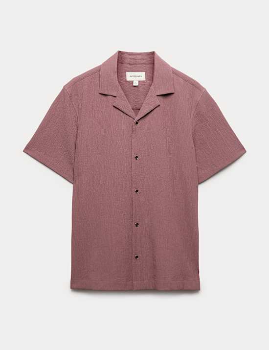 Relaxed Fit Crinkle Seersucker Shirt