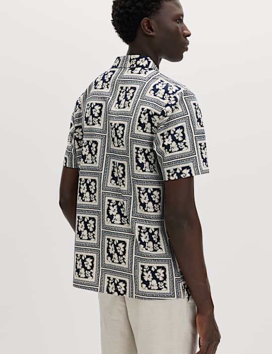 Pure Cotton Floral Short Sleeve Shirt