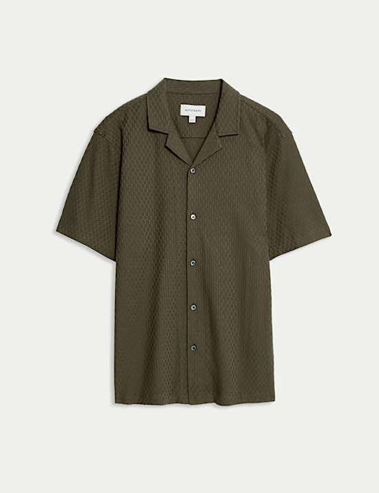 Pure Cotton Textured Jersey Oxford Shirt