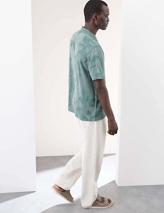 Regular Fit Short Sleeve Cuban Collar Shirt