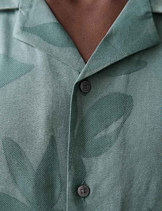 Regular Fit Short Sleeve Cuban Collar Shirt