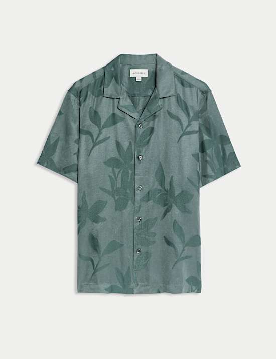 Regular Fit Short Sleeve Cuban Collar Shirt