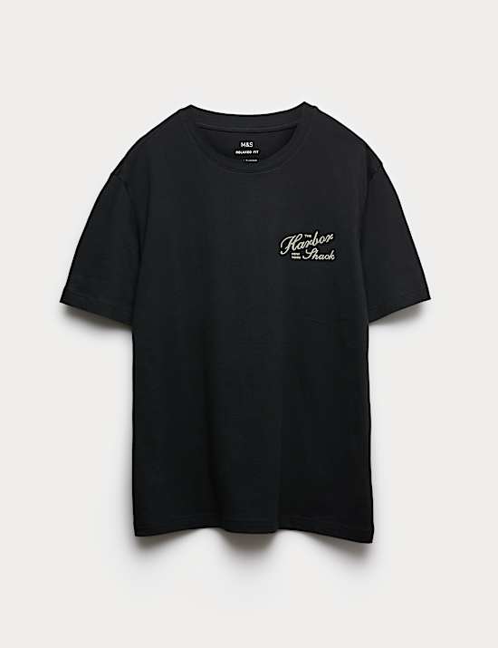 Pure Cotton Harbor Shack Graphic T-Shirt