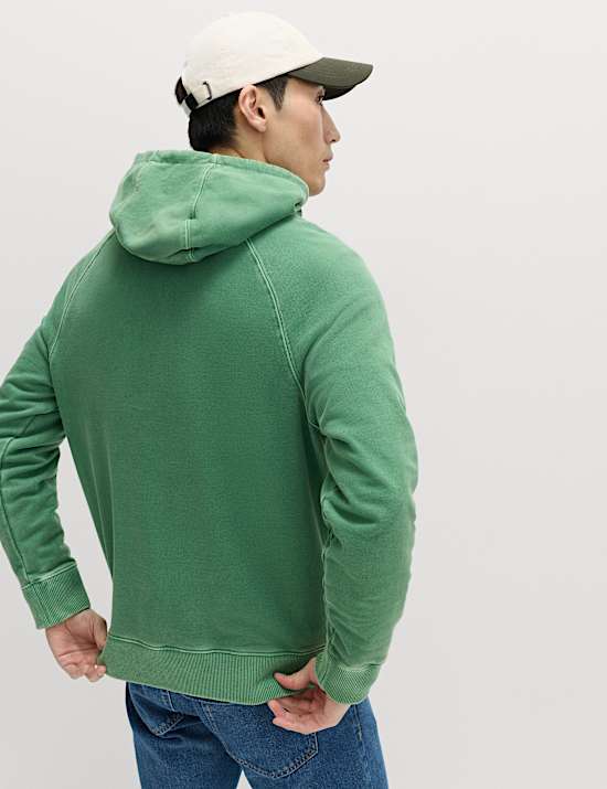 Hoodie aus reiner Baumwolle in St&uuml;ckf&auml;rbung